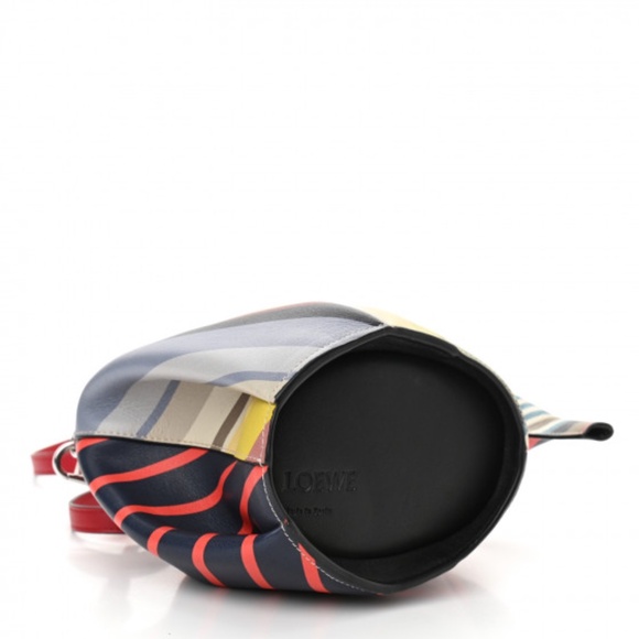 LOEWE  Calfskin Mini Stripe Elephant Crossbody Bag Multicolor - Picture 3 of 9